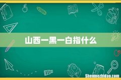 山西一黑一白指什么