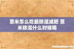 薏米怎么吃最除湿减肥 薏米除湿什么时候喝