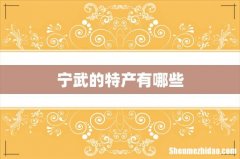 宁武的特产有哪些