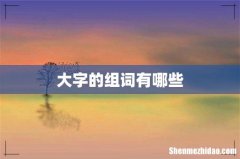 大字的组词有哪些
