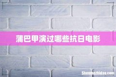 蒲巴甲演过哪些抗日电影