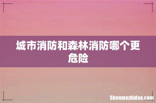 城市消防和森林消防哪个更危险