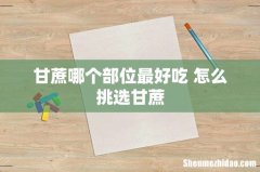 甘蔗哪个部位最好吃 怎么挑选甘蔗