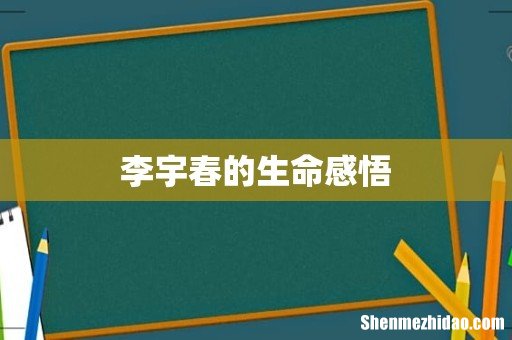 李宇春的生命感悟
