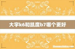 大宇k6和凯度b7哪个更好