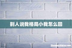 别人说我格局小我怎么回