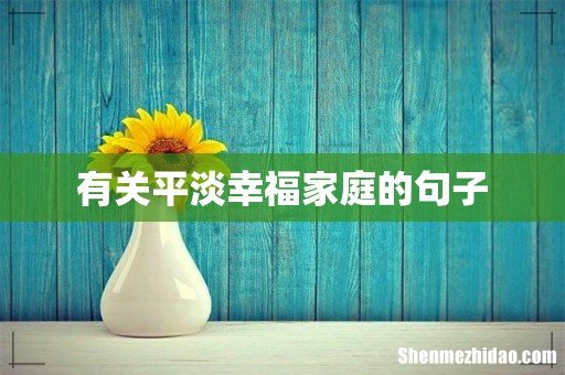 有关平淡幸福家庭的句子