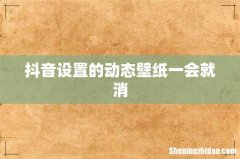 抖音设置的动态壁纸一会就消