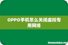 OPPO手机怎么关闭虚拟专用网络