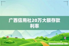广西信用社20万大额存款利率
