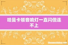 哈曼卡顿音响灯一直闪但连不上