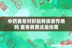 中药麦冬对肝脏有损害作用吗 麦冬养胃还是伤胃