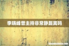 李晓峰曾主持非常静距离吗