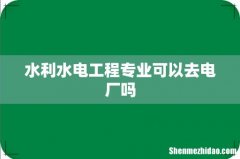 水利水电工程专业可以去电厂吗