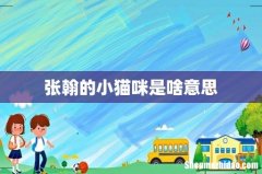 张翰的小猫咪是啥意思