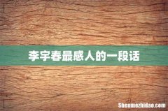 李宇春最感人的一段话