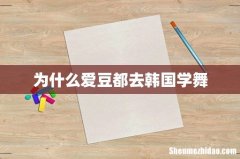 为什么爱豆都去韩国学舞