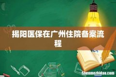 揭阳医保在广州住院备案流程