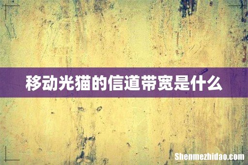 移动光猫的信道带宽是什么
