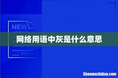 网络用语中灰是什么意思
