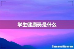 学生健康码是什么
