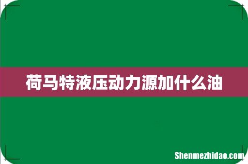 荷马特液压动力源加什么油