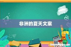 非洲的夏天文案