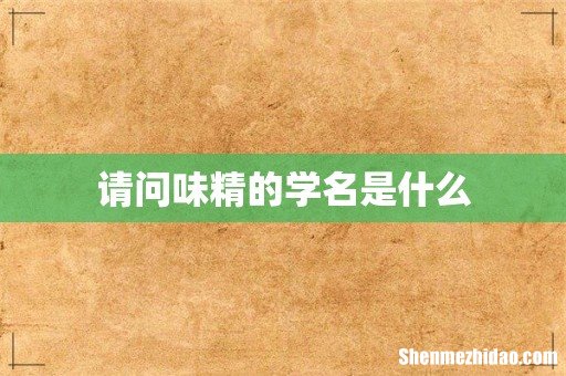 请问味精的学名是什么
