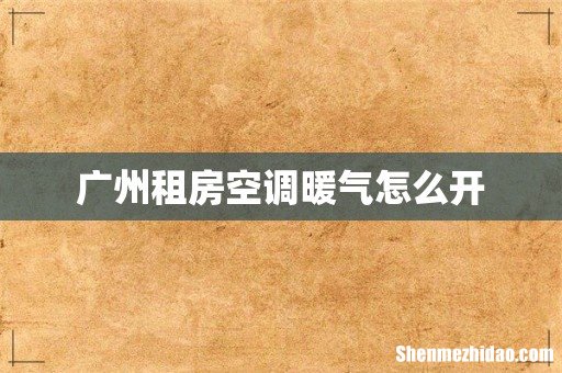 广州租房空调暖气怎么开
