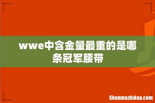 wwe中含金量最重的是哪条冠军腰带