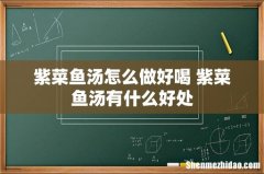 紫菜鱼汤怎么做好喝 紫菜鱼汤有什么好处