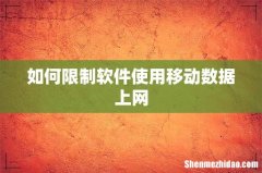 如何限制软件使用移动数据上网