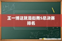 王一博这就是街舞5总决赛排名