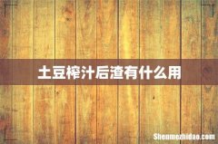 土豆榨汁后渣有什么用