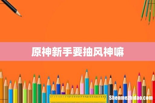 原神新手要抽风神嘛