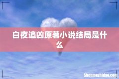 白夜追凶原著小说结局是什么