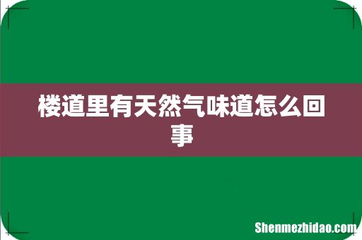楼道里有天然气味道怎么回事