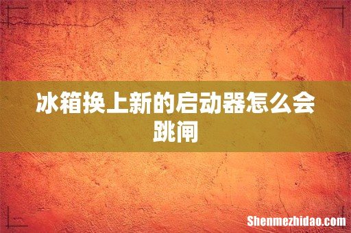 冰箱换上新的启动器怎么会跳闸