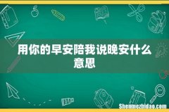 用你的早安陪我说晚安什么意思