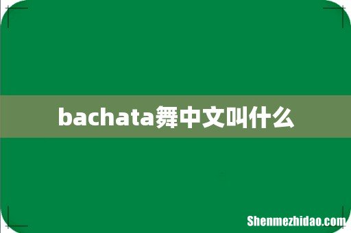bachata舞中文叫什么