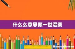 什么么意思倾一世温柔