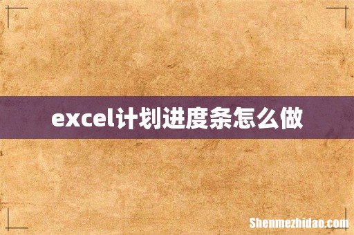 excel计划进度条怎么做
