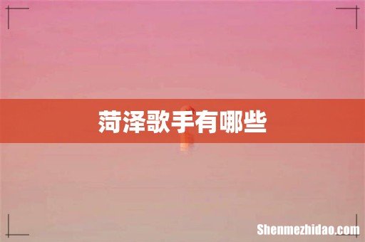 菏泽歌手有哪些