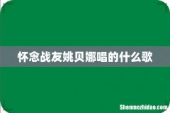 怀念战友姚贝娜唱的什么歌
