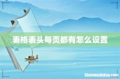 表格表头每页都有怎么设置