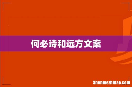 何必诗和远方文案