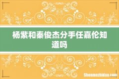 杨紫和秦俊杰分手任嘉伦知道吗