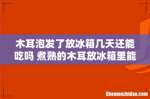 木耳泡发了放冰箱几天还能吃吗 煮熟的木耳放冰箱里能放几天