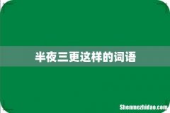 半夜三更这样的词语