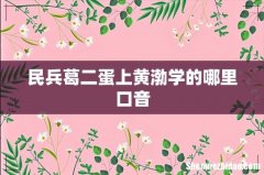 民兵葛二蛋上黄渤学的哪里口音